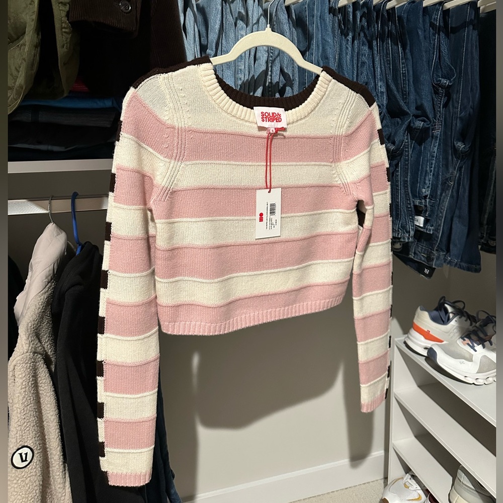 SOLID & STRIPED cropped June pullover